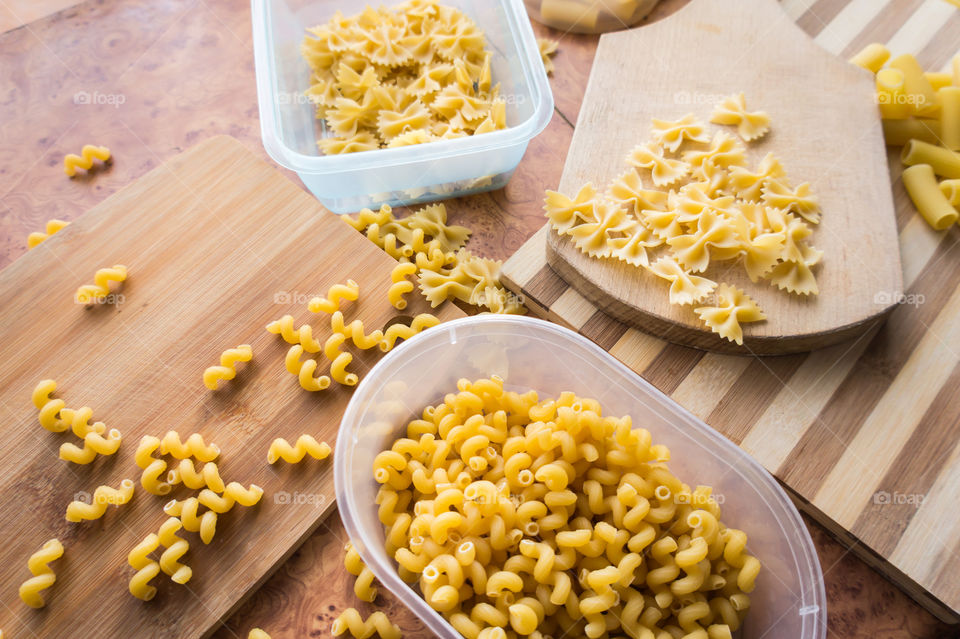 Different types of pasta