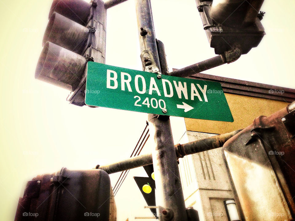 A Broadway street sign