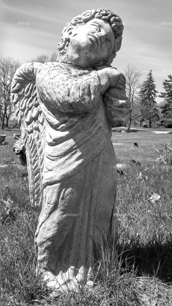 People, Sculpture, One, Cemetery, Statue