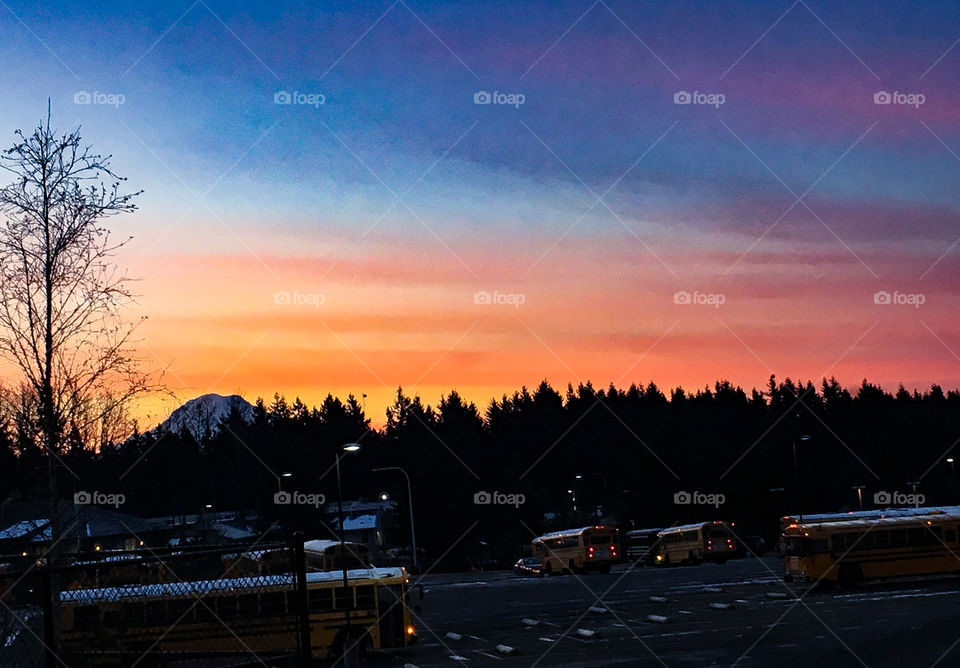 Sunrise over the Bus Barn 