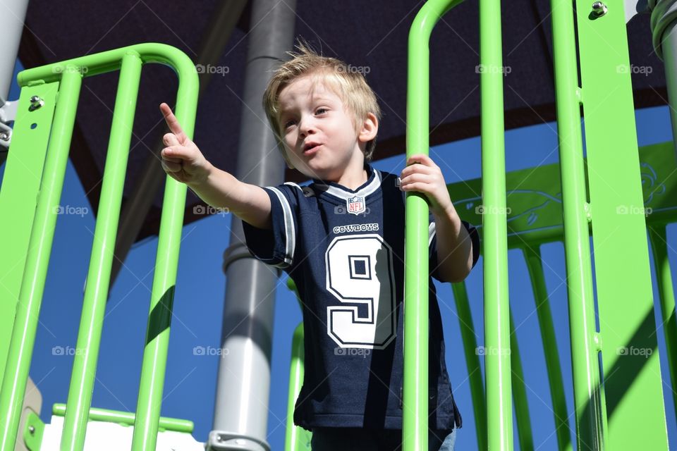 Boy supporting his team