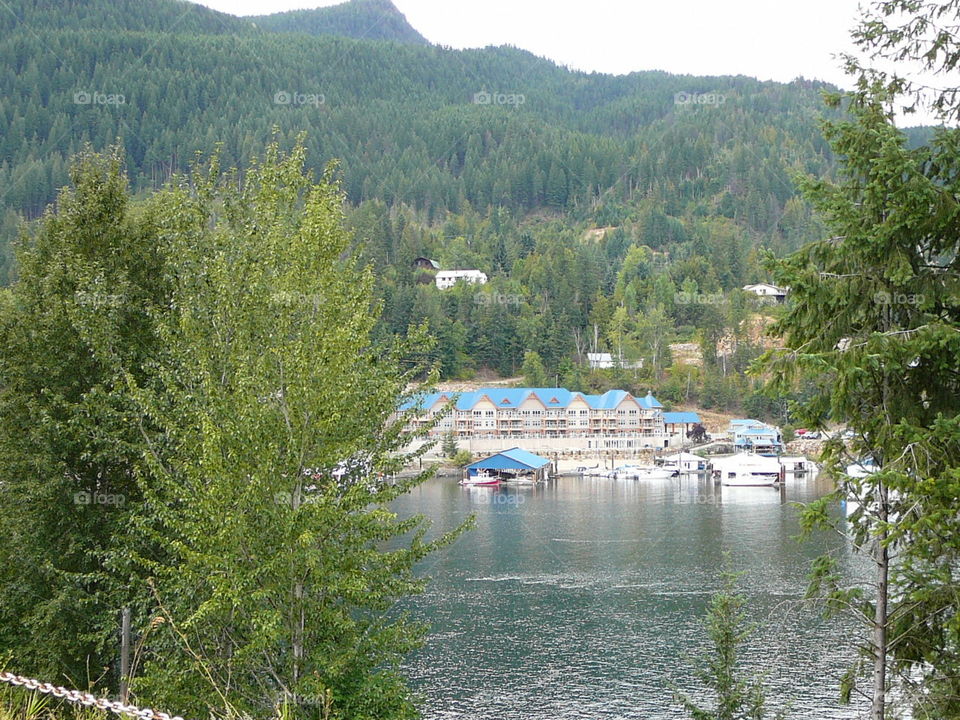 Lake resort in Rocky Mountains, British Columbia