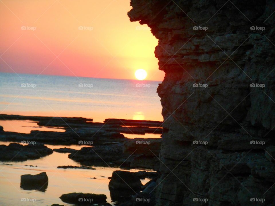 No Person, Sunset, Water, Beach, Sea