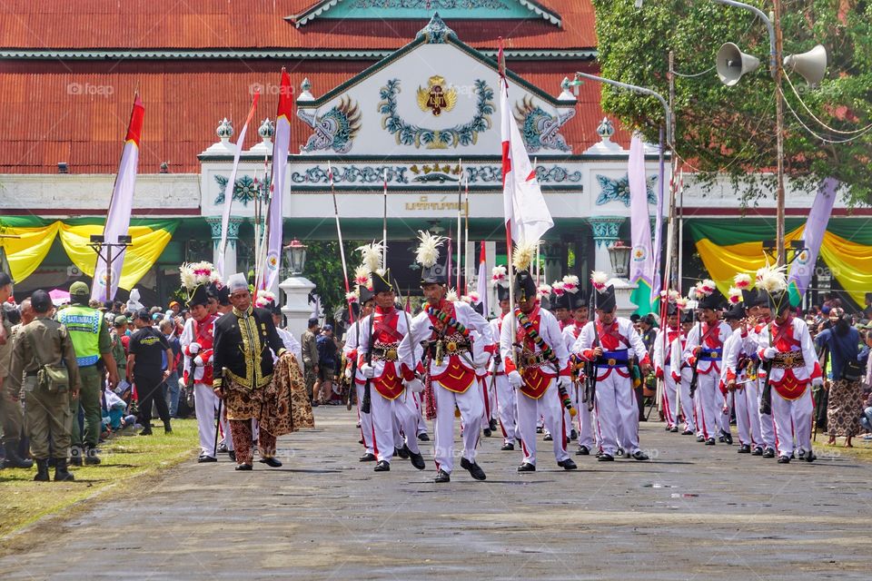 traditional javanese soldier of Yogyakarta palace