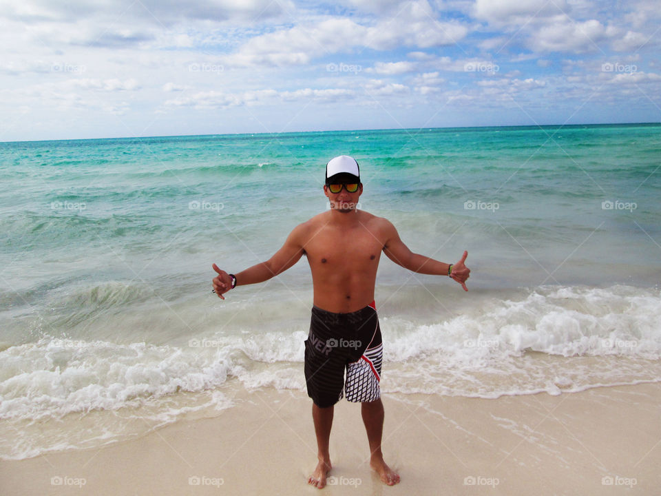 man on the beach. cayo coco cuba