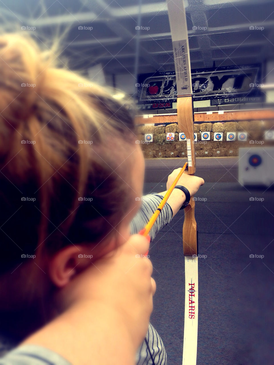 girl target archery bow by wrslrgirl
