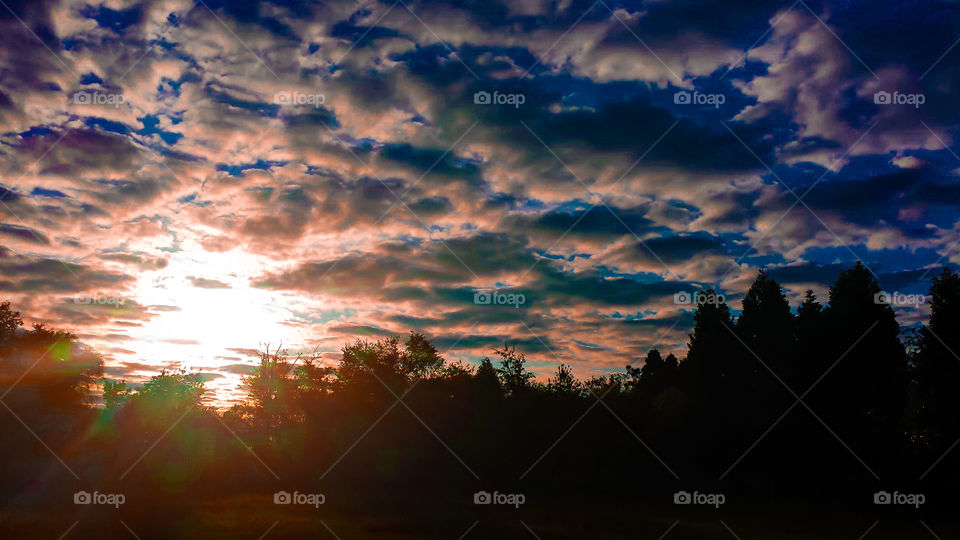 Early Morning. A vibrant cloudy early morning sky in Aiken, South Carolina. 