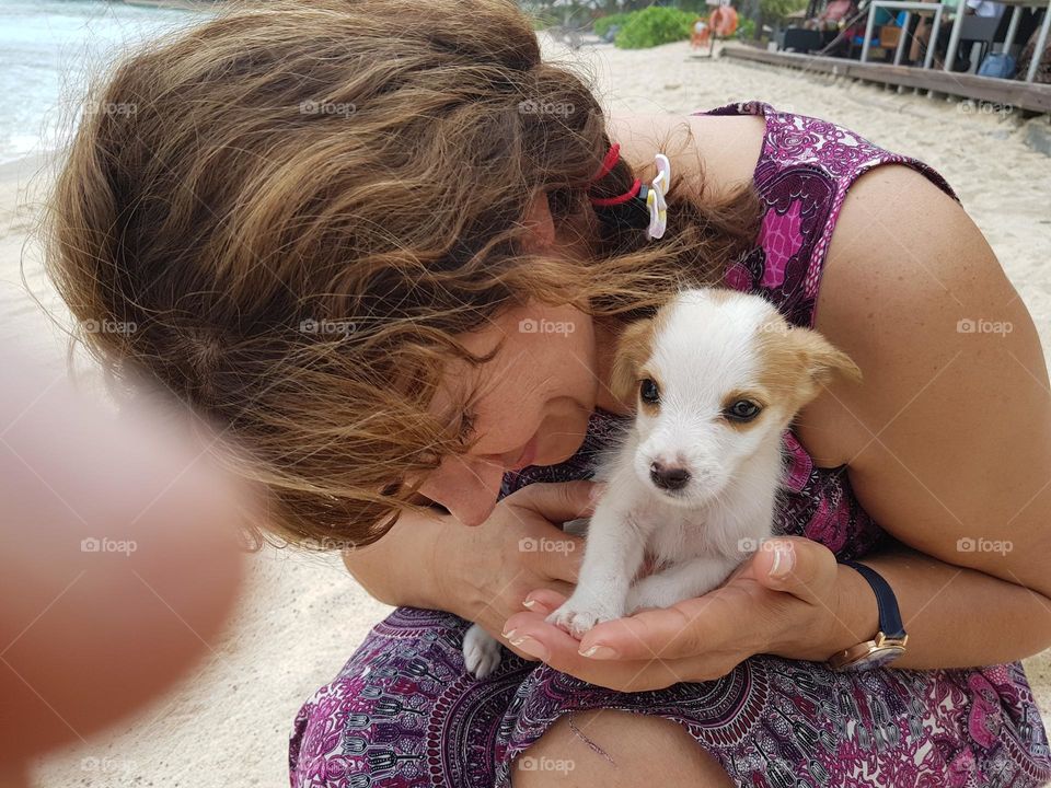 I got a new friend on the beach in Seychelles