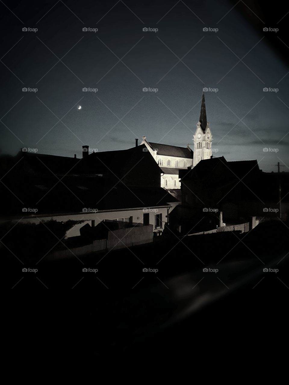 Moon light on the town