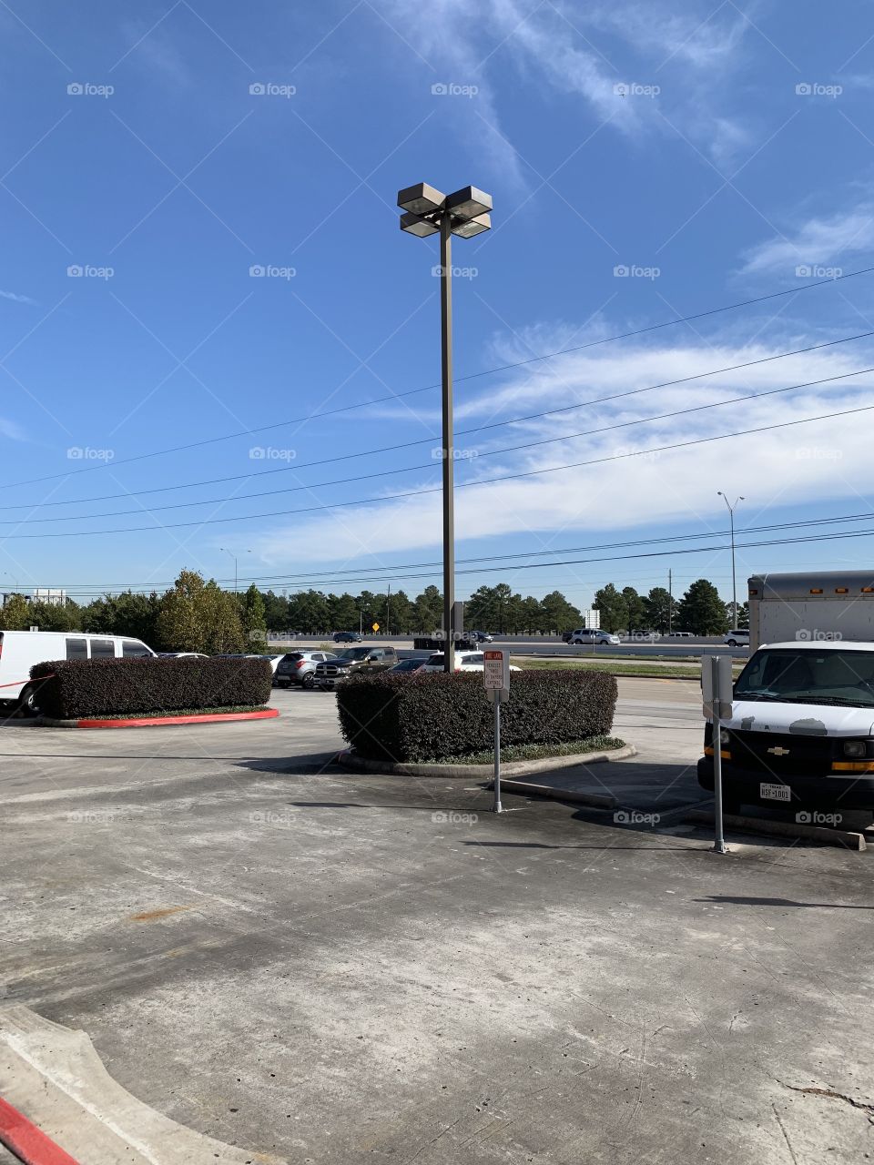  view of highway from store front