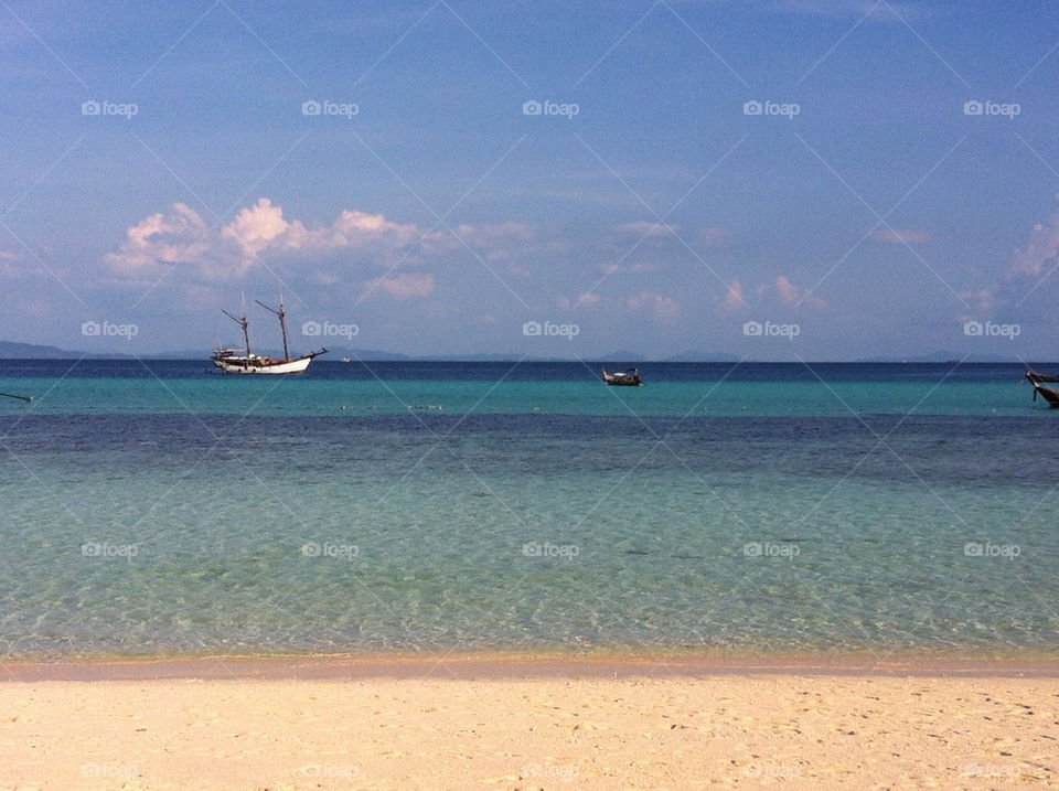 beach ocean boats sun by marresergio