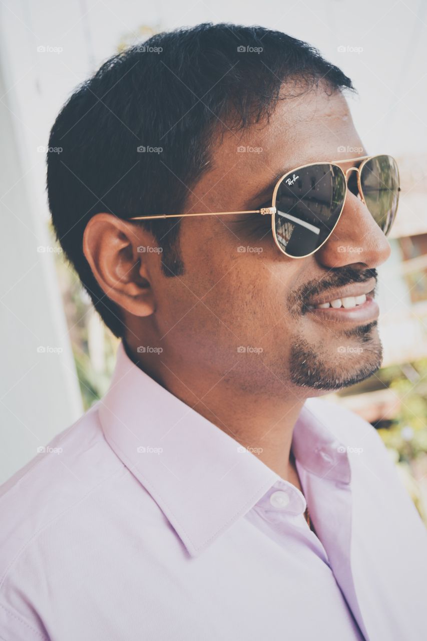 Man and his sunglasses