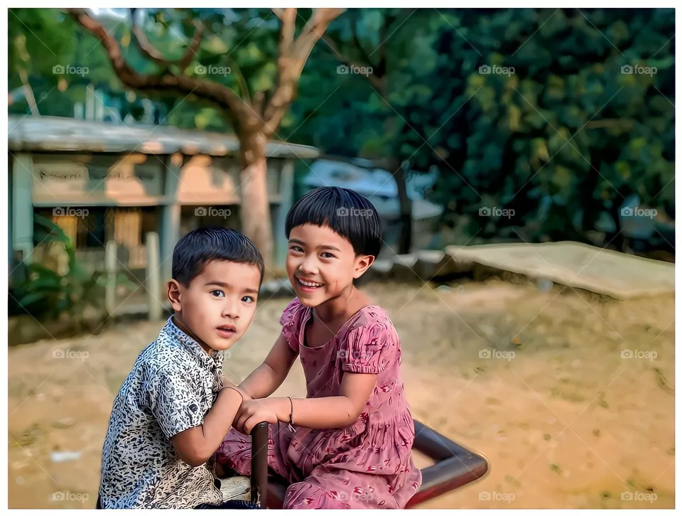 Happy Face Of Two Sibling