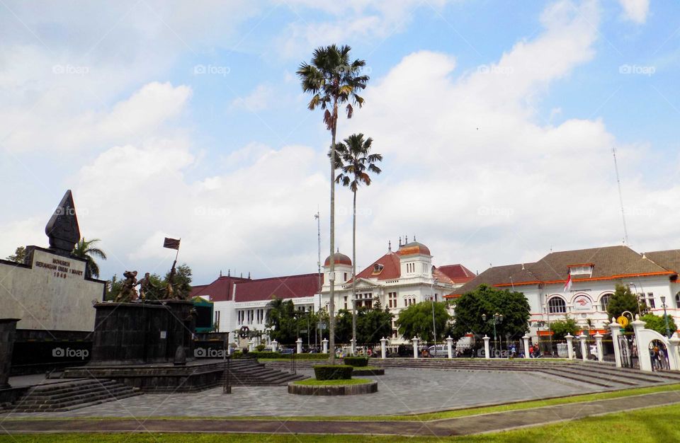 In the yard of historical monuments in the city of Yogyakarta Indonesia