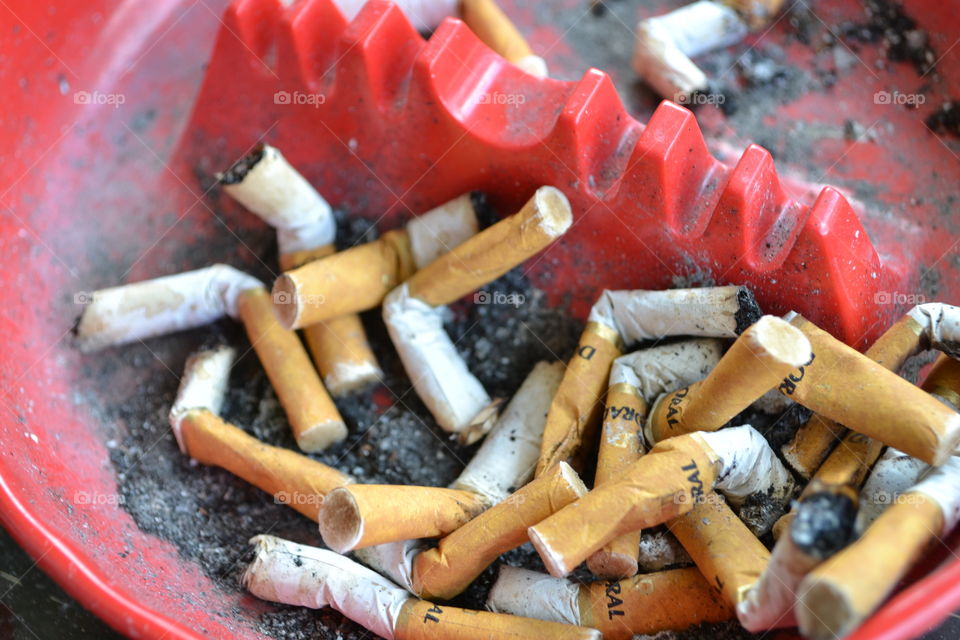 Cigarettes in ash tray