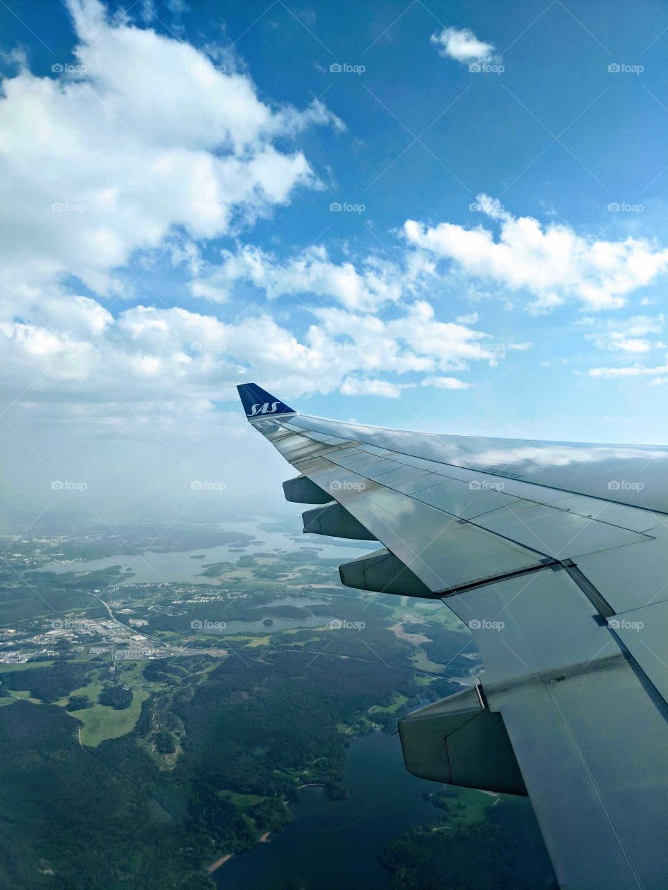 Looking out the plane window