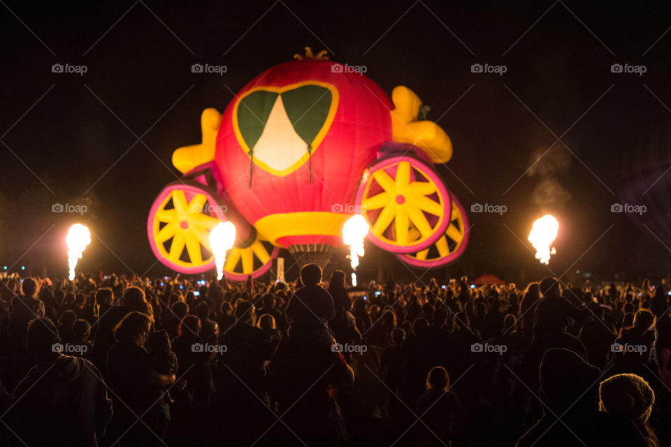 Balloons Over Waitako festival at night. Hamilton, New Zealand, 2016. 
