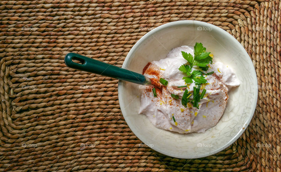 high angle view of food in bowl