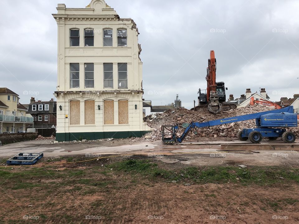 Demolition work in full swing in Devon, UK
