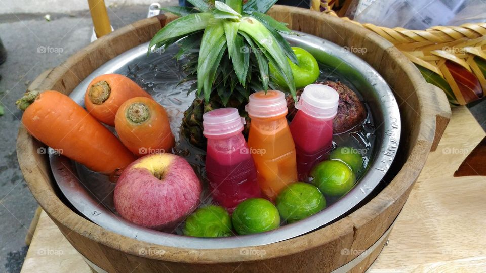 The colorful Juice for selling in the country market,Thailand