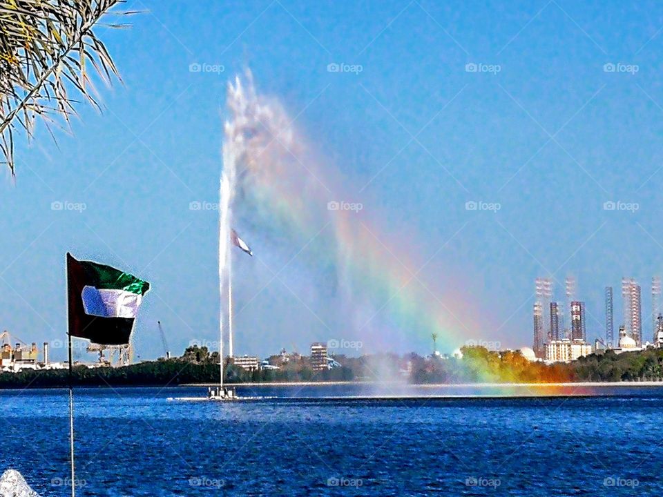 Fountain and the rainbow