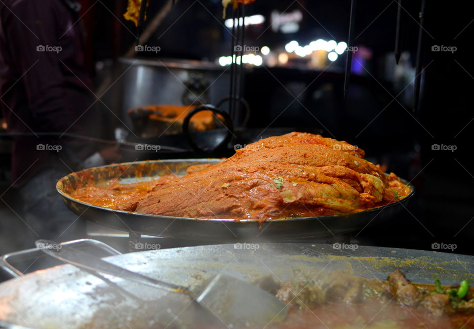 Tava chicken on streets of Kashmir