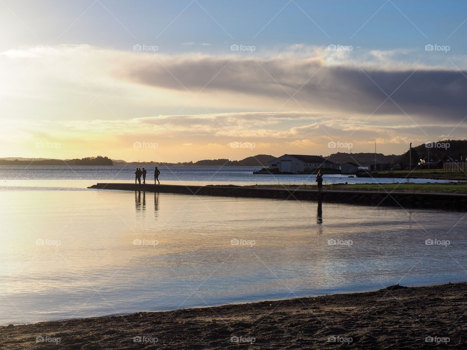 People on a pier. 