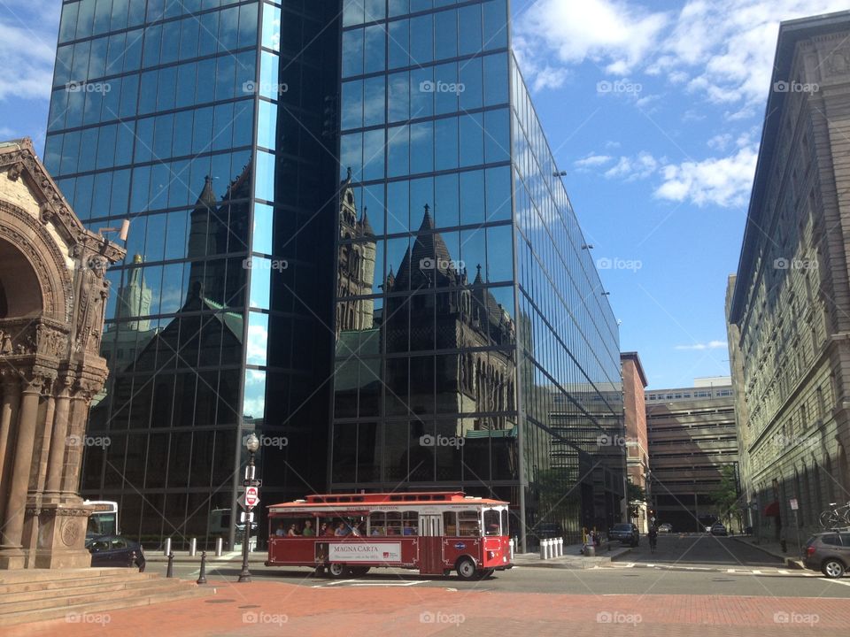 Bus in BOSTON. DOWNTOWN