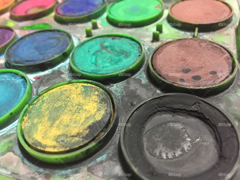 Close-up of watercolor