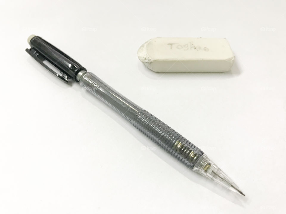 Mechanical pencil and rubber