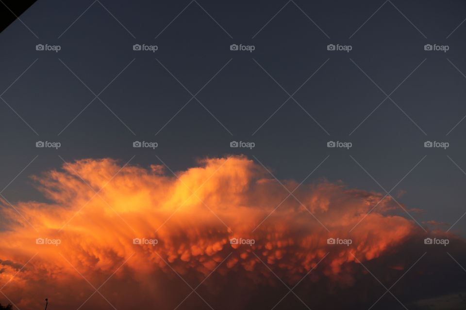 Vibrant orange clouds