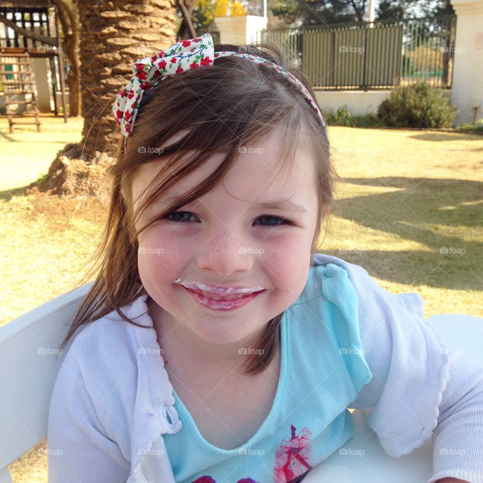 Ice cream smile! . My daughter enjoying a lovely treat! 