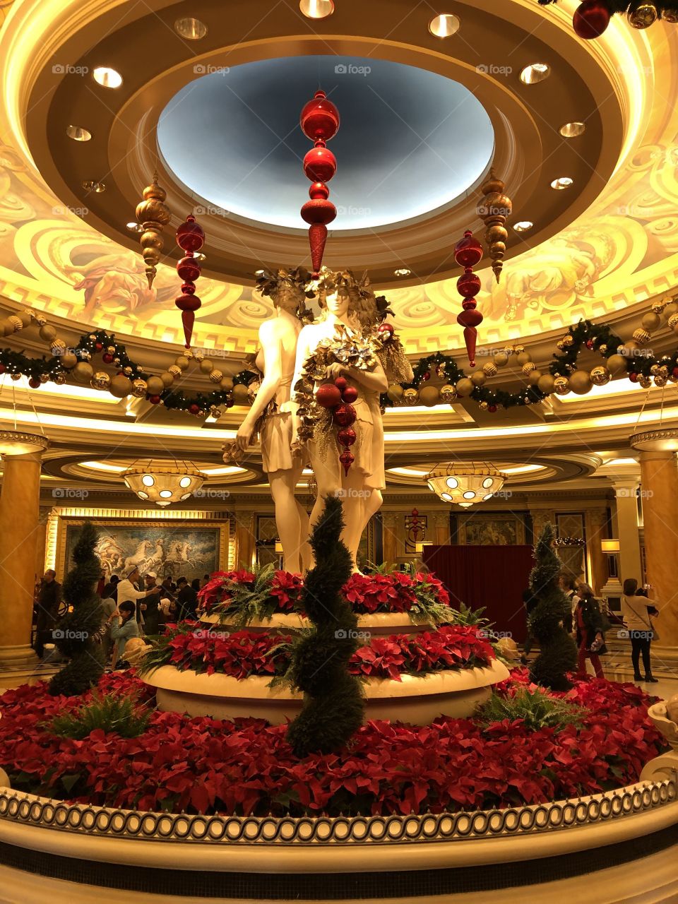 Wonderful holiday / Christmas decorations at the lobby of Caesar’s Palace in Las Vegas