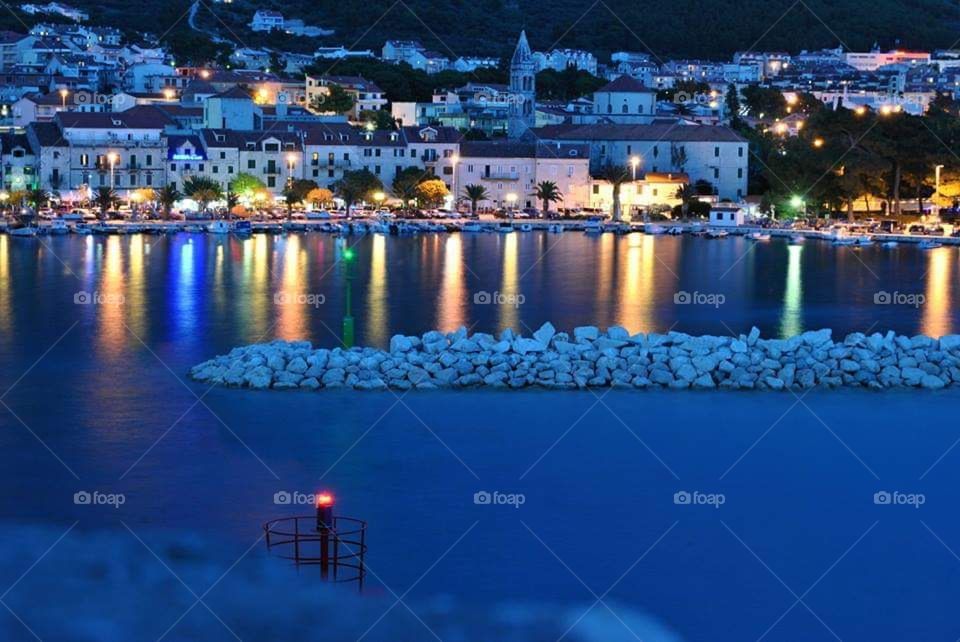 Brela sunset beach from to Croatia