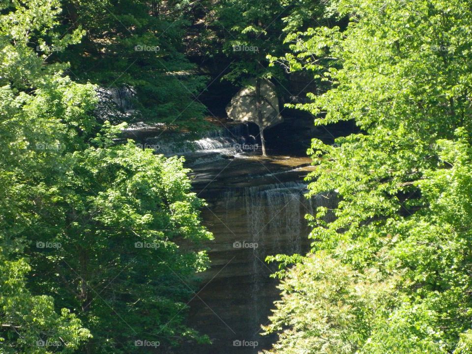 waterfall in the distance