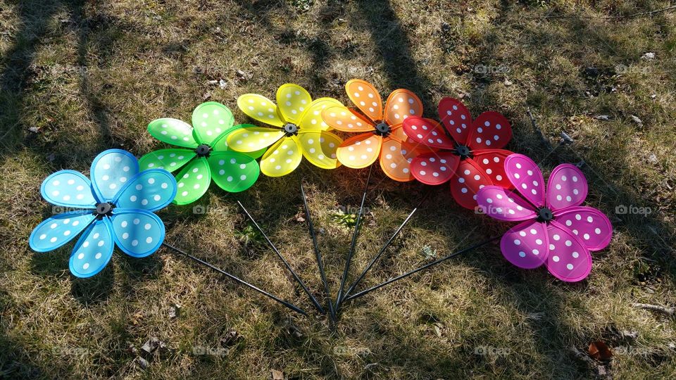Rainbow Pinwheels
