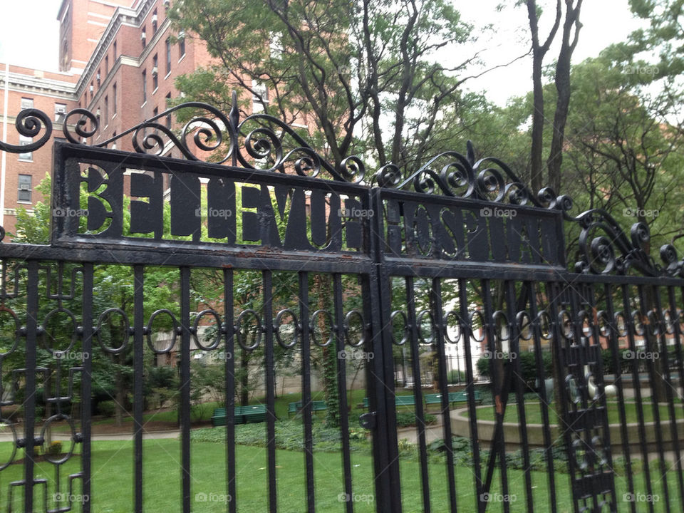 The gates at Bellevue Hospital in New York City