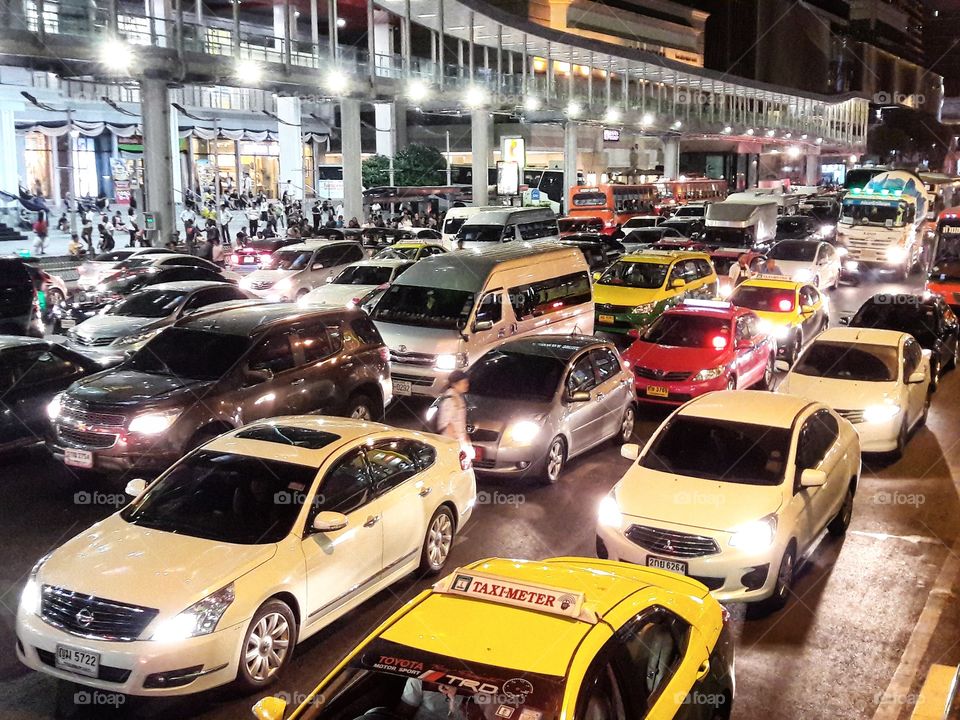Traffic Jam in The Bangkok City