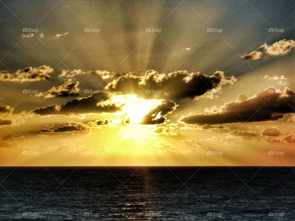 sunset in the ocean, cloud