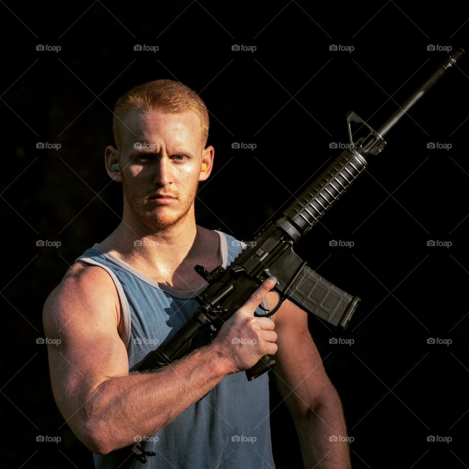 Rambo. Posing with an AR556