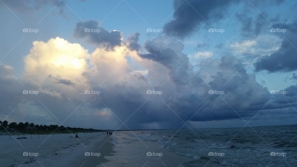 Stormy cloud over mexico beach