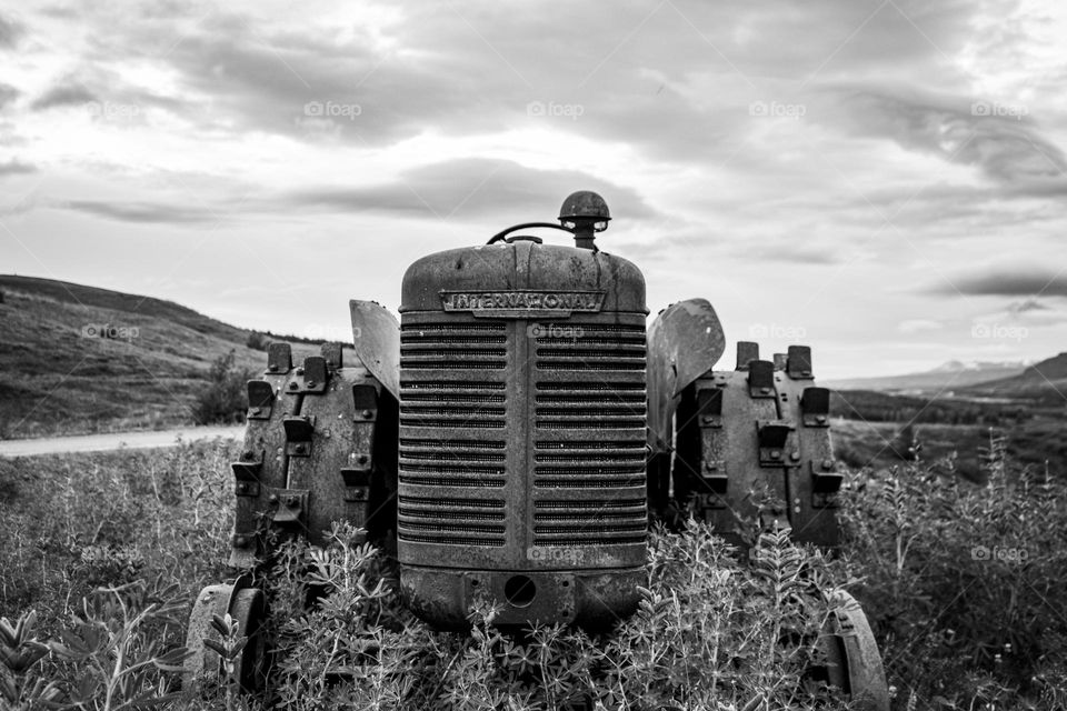 An old International Harvester rusting away on a farm in eastern Iceland 