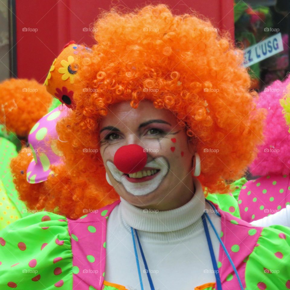 A girly clown during the Grandville's Carnival