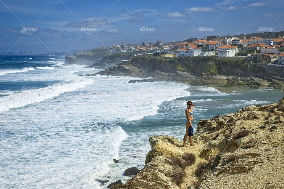 Woman at Portugal beach