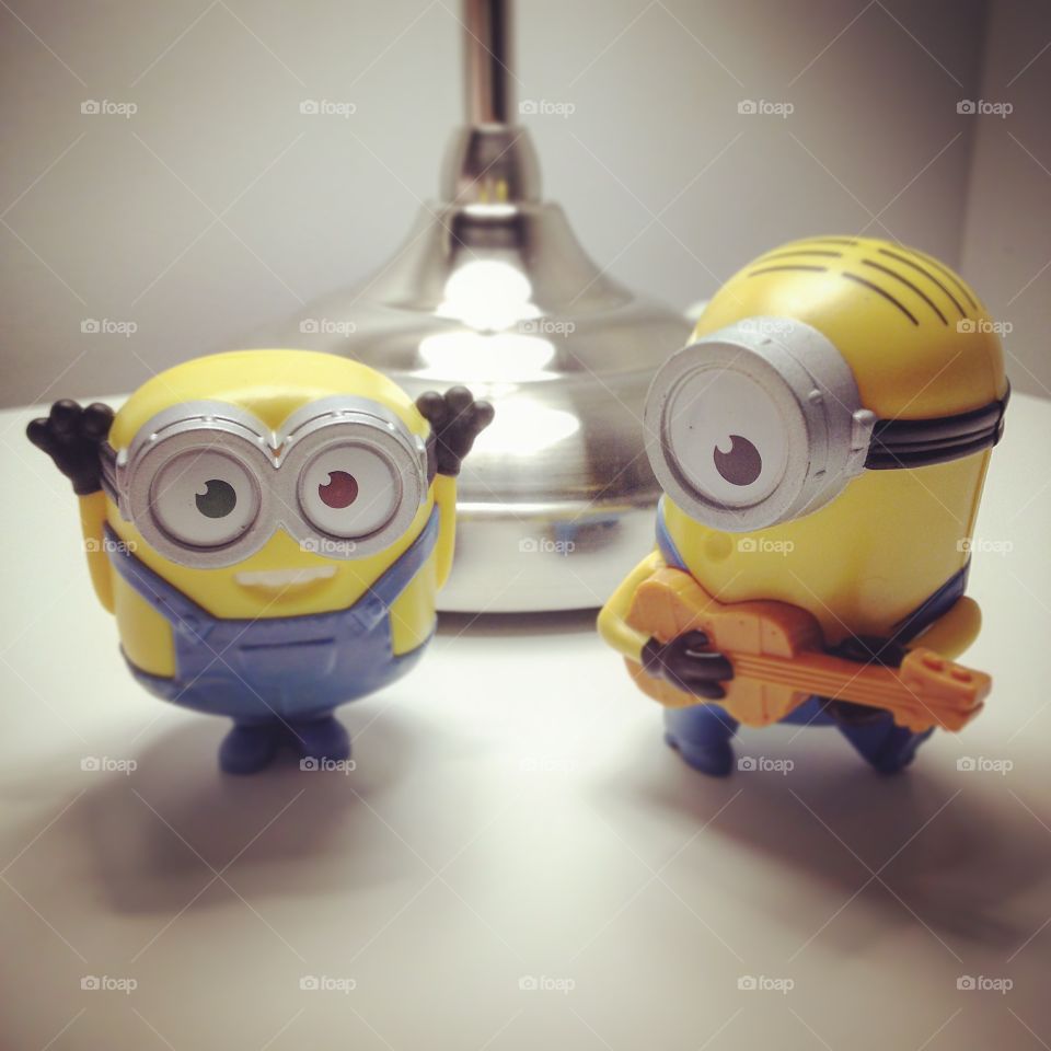 Minions. Two Minions under the lamp