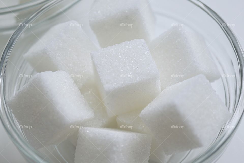 Sugar Cubes in a glass dish ... 