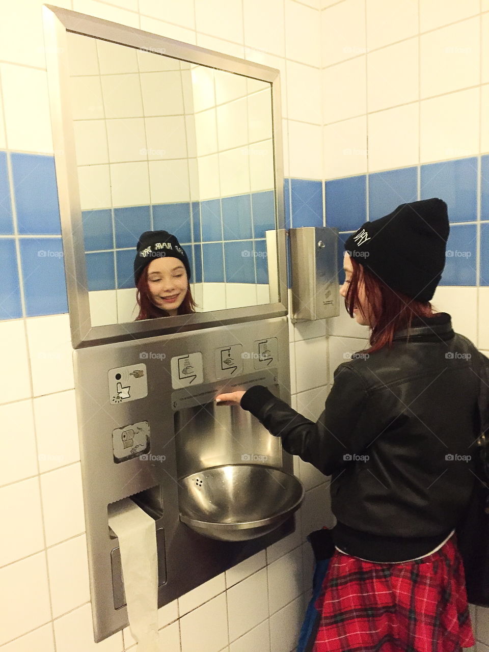 Girl at the station toilet