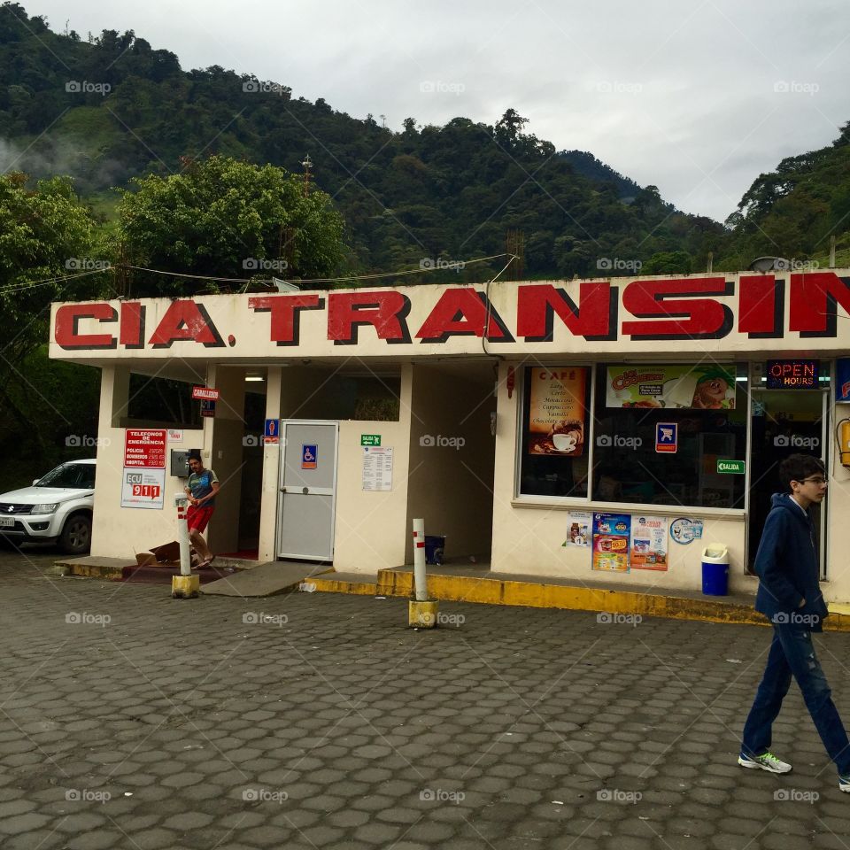 Ecuadorian gas station, situated in the Andes mountains. 