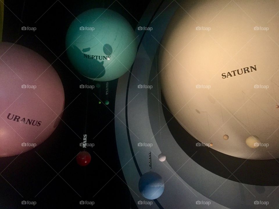 Planets in a planetarium 