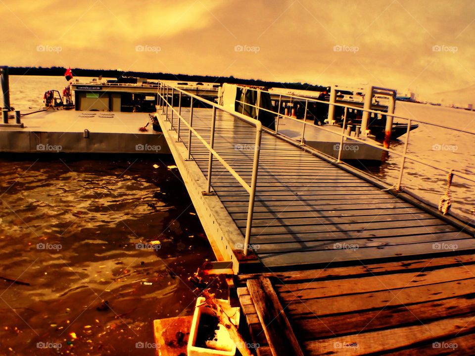 sunset view at the bridge